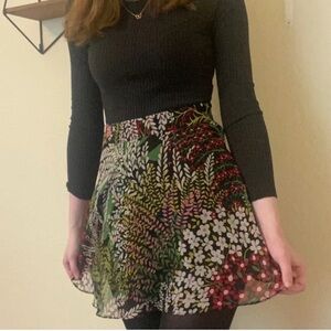 Urban Outfitters Black Multi Floral Chiffon Mini Skirt Size Small